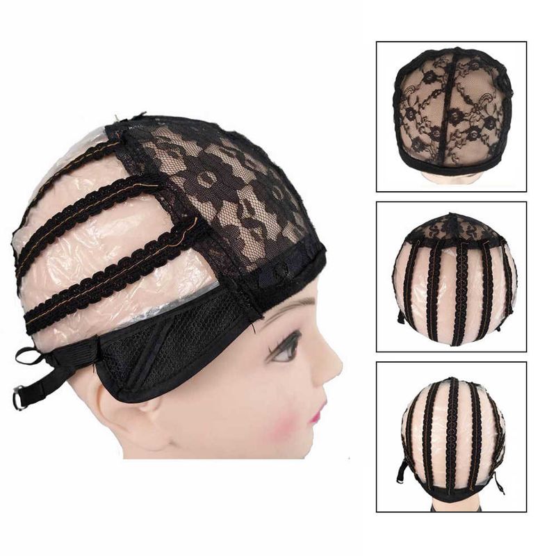Adjustable Lace Wig Cap - Black