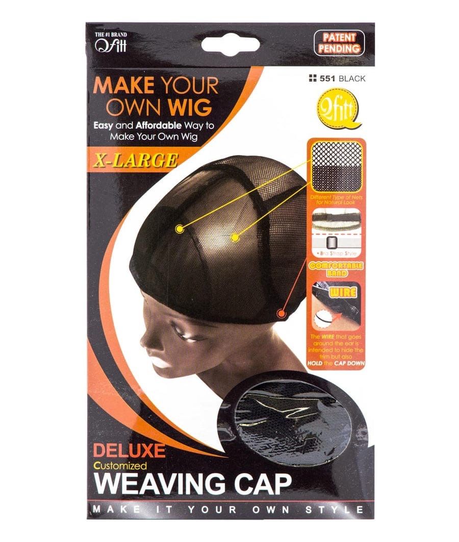 Cap - Qfitt - Wig Making Cap - Black - XLarge
