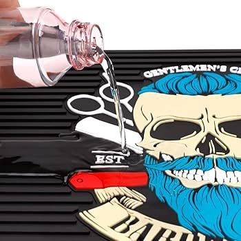 Mat - Large Silicone Heat Resistant - Barbershop Skeleton