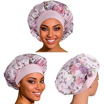 Satin Bonnet - Baby Pink Floral