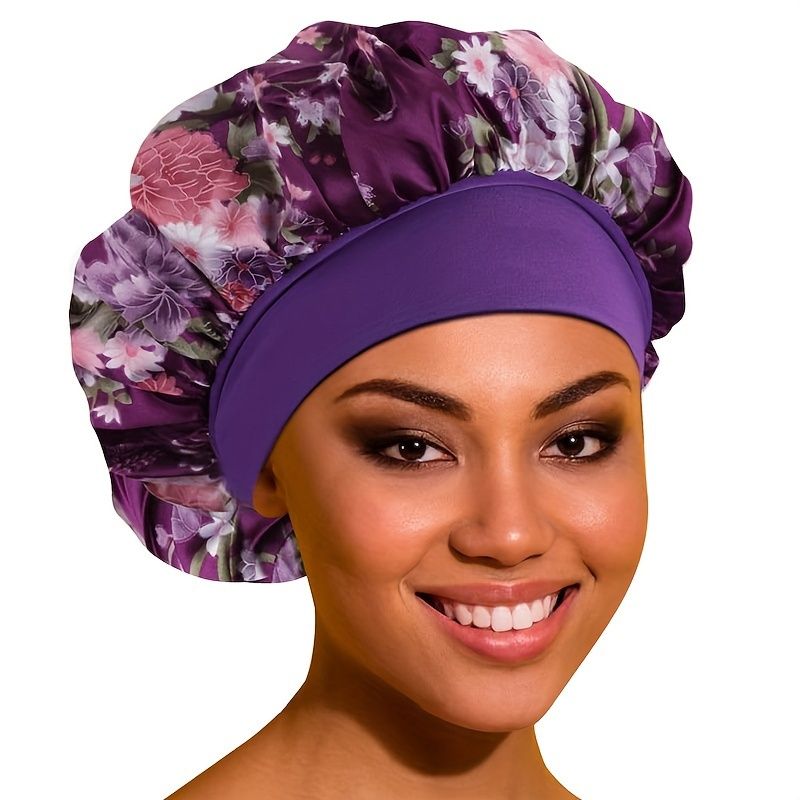Satin Bonnet - Purple Floral