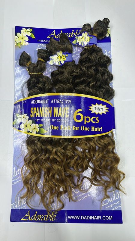 Adorable (Blue) - Spanish Wave 6pcs – (16/18/20) - #1B/27