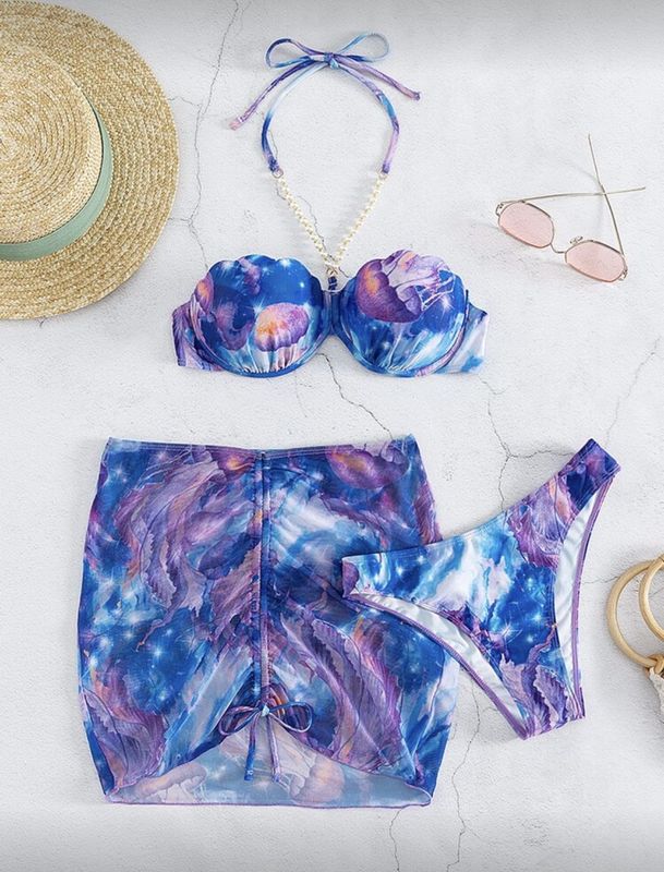 Swim - Summer Graphic w/Push Up Bikini