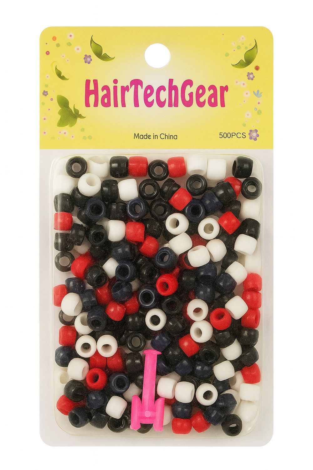 Beads - Red/Blk/Wh 500pcs