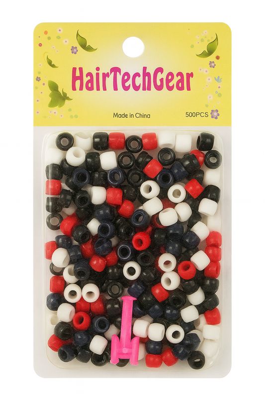 Beads - Red/Blk/Wh 500pcs
