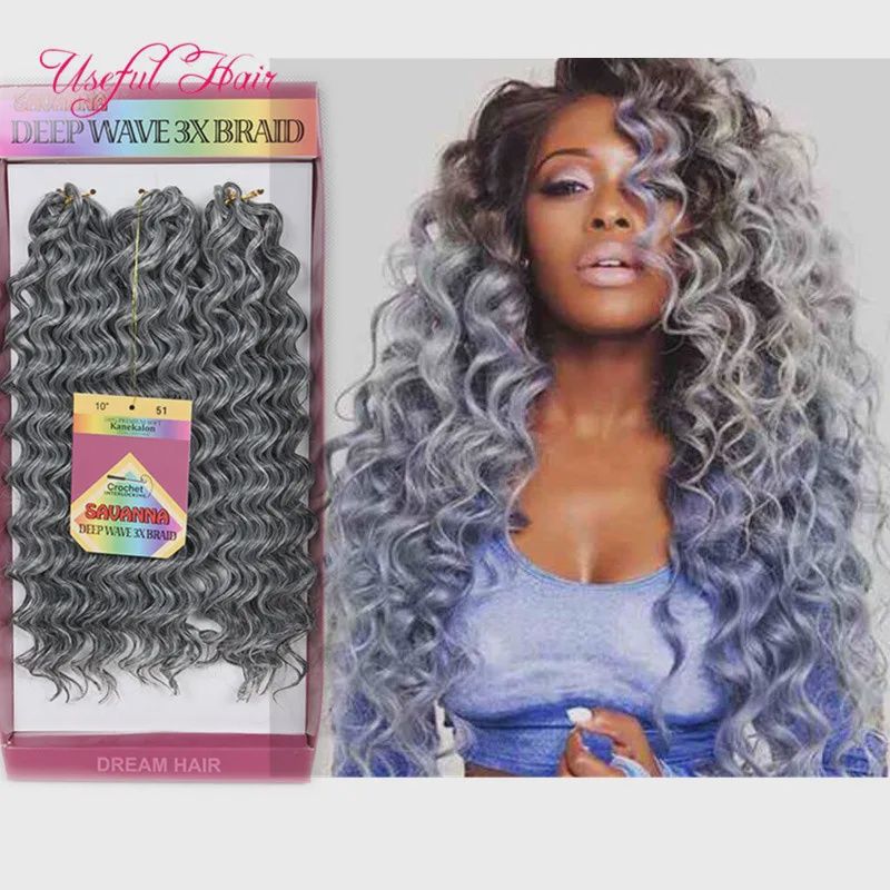 Dream Hair - Savanna - Deep Wave 3x Box Braid - #Grey