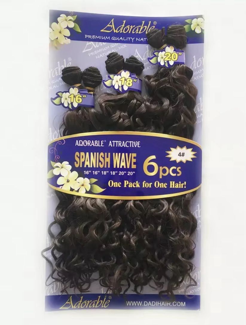 Adorable (Blue) - Spanish Wave 6pcs – (16/18/20) - #4