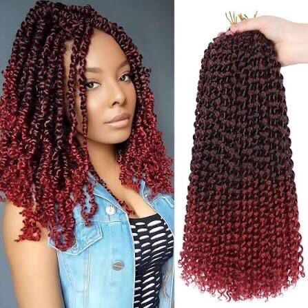 Passion Twist - Wet &amp; Wavy Crochet  - 14&quot; #1B/Red