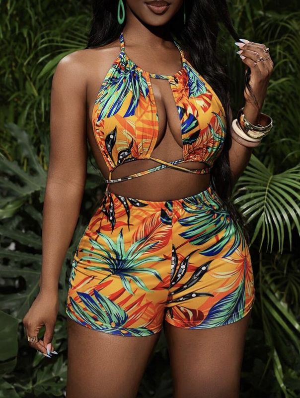 Summer Set - Halter Top/Shorts - Tropic