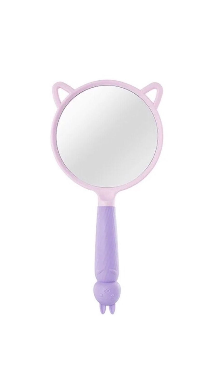 Mirror - Round w/Bunny Ears Handle - Purple