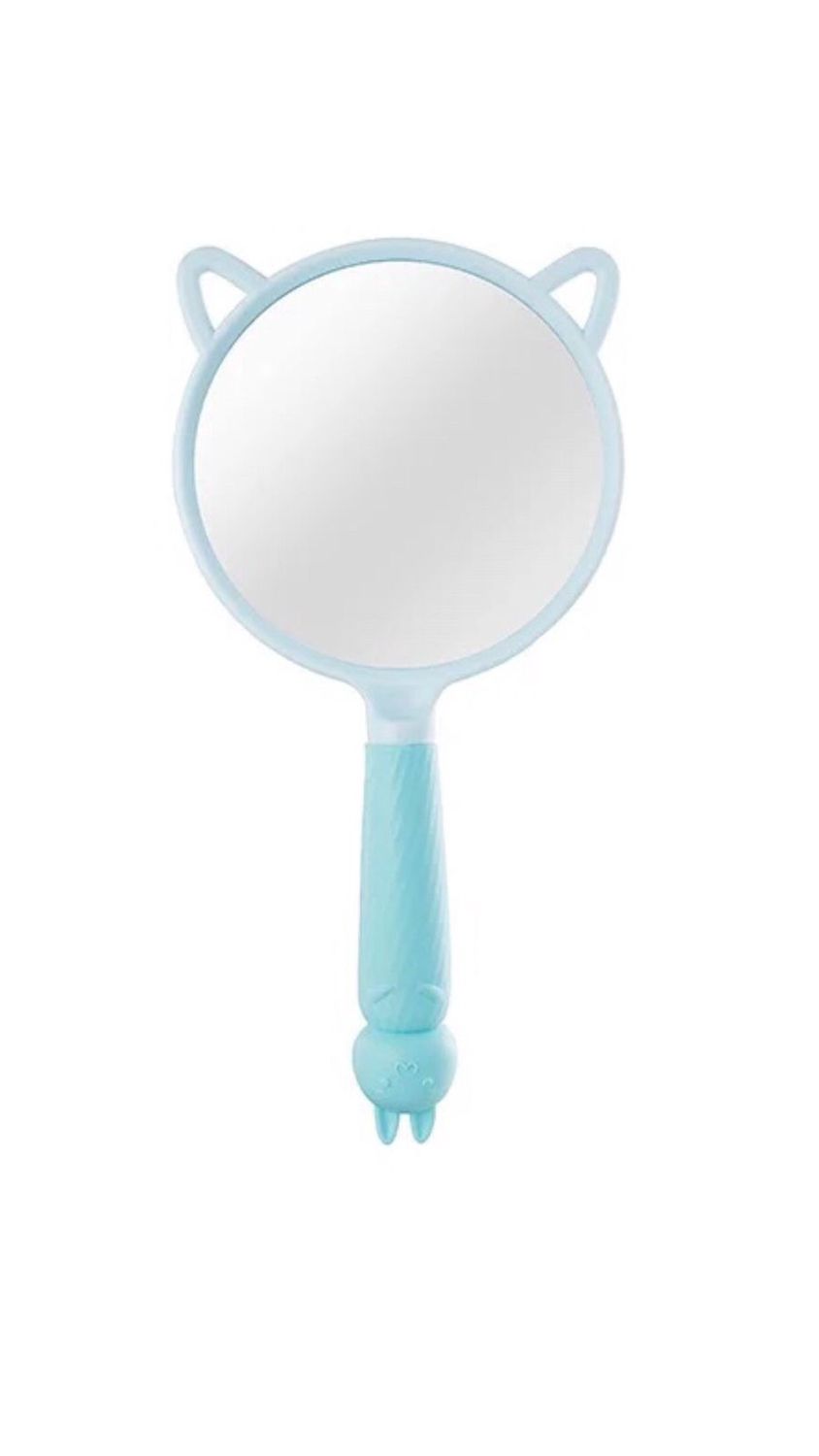 Mirror - Round w/Bunny Ears Handle - Blue