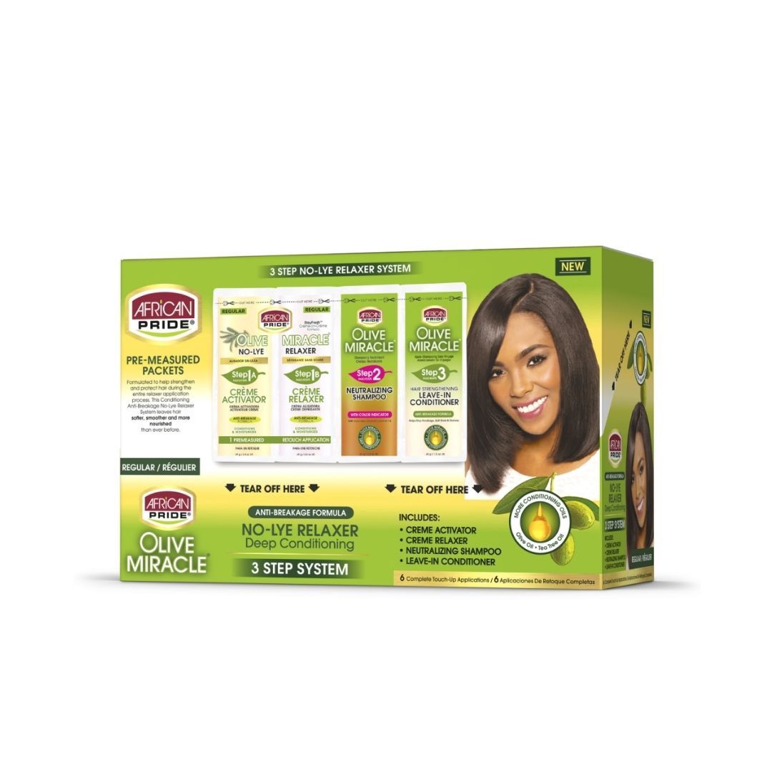 African Pride No-Lye Relaxer – Regular (3 Step Sachet)