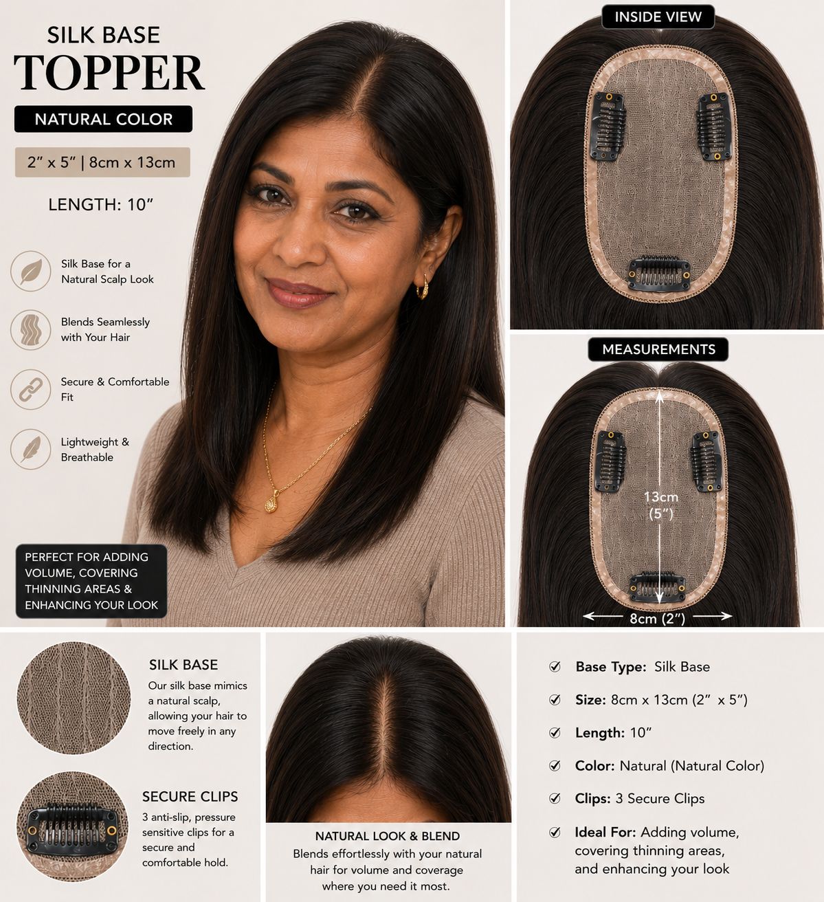Topper - 8x13 1B - 25cm (10") - Silk Base