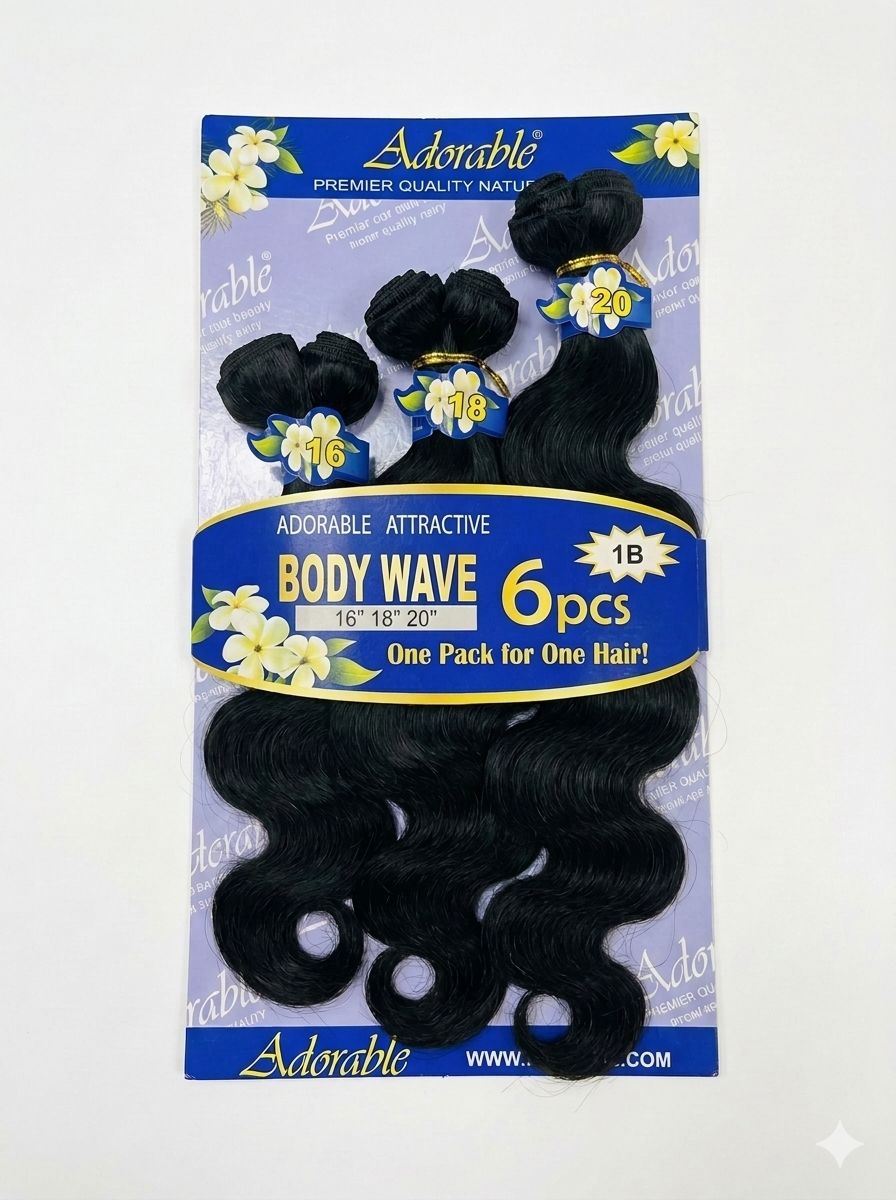 Adorable (Blue) - Body Wave 6pcs – (16/18/20) - #1B