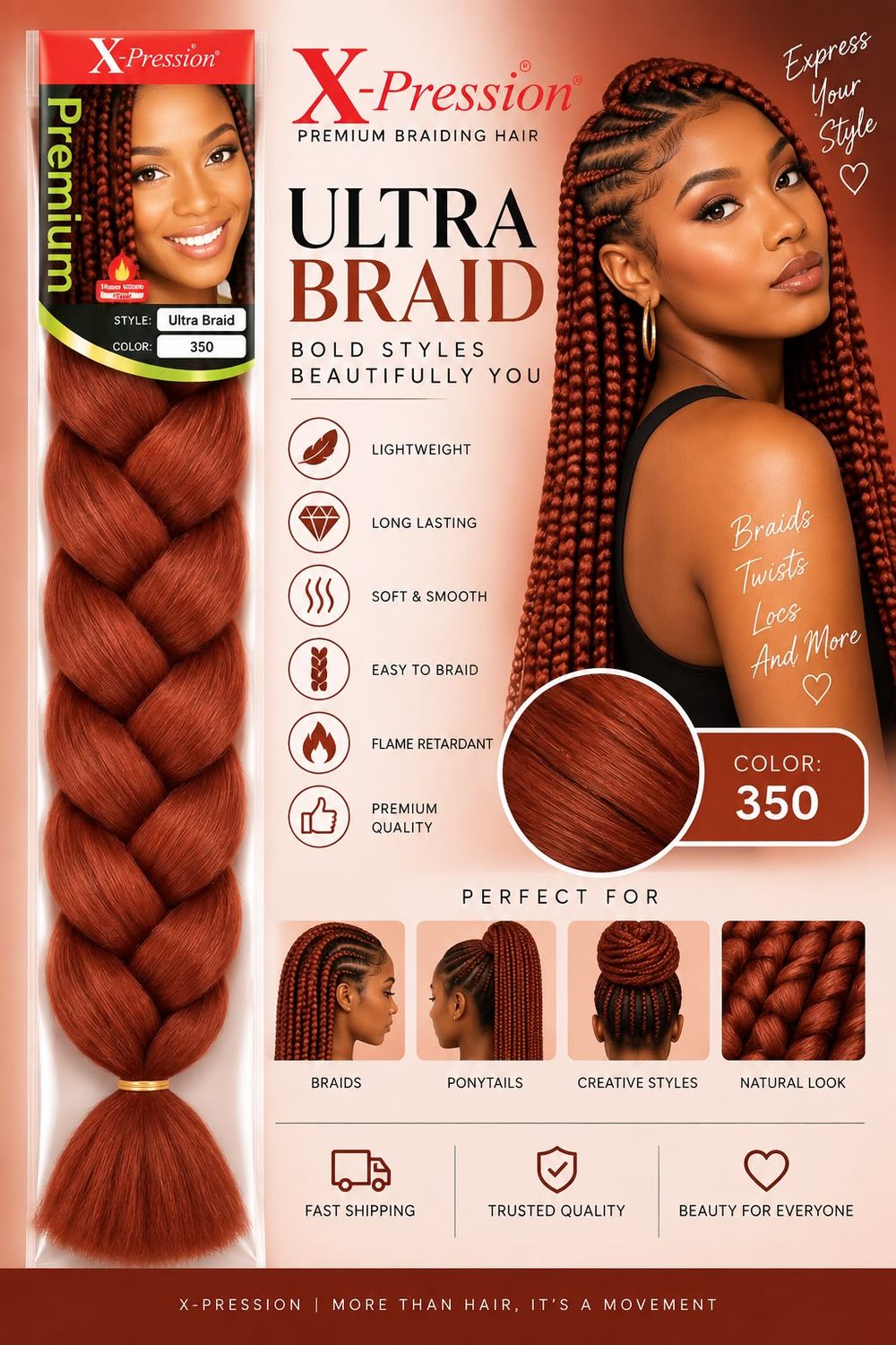 X-Pression Premium Ultra Braid - #350