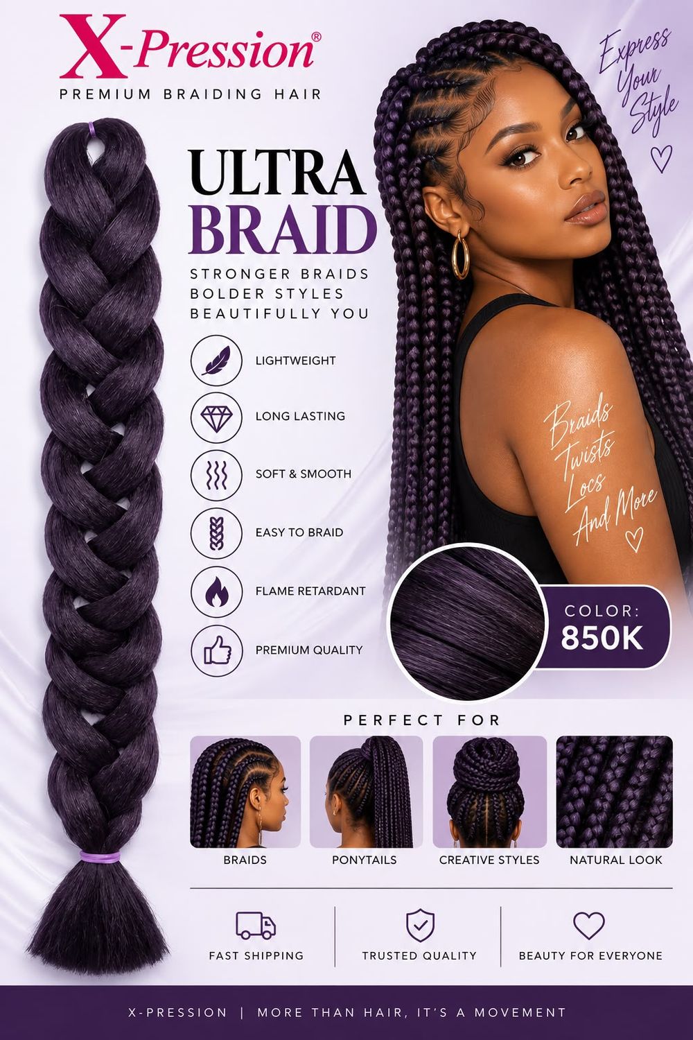 X-Pression Premium Ultra Braid - #850K