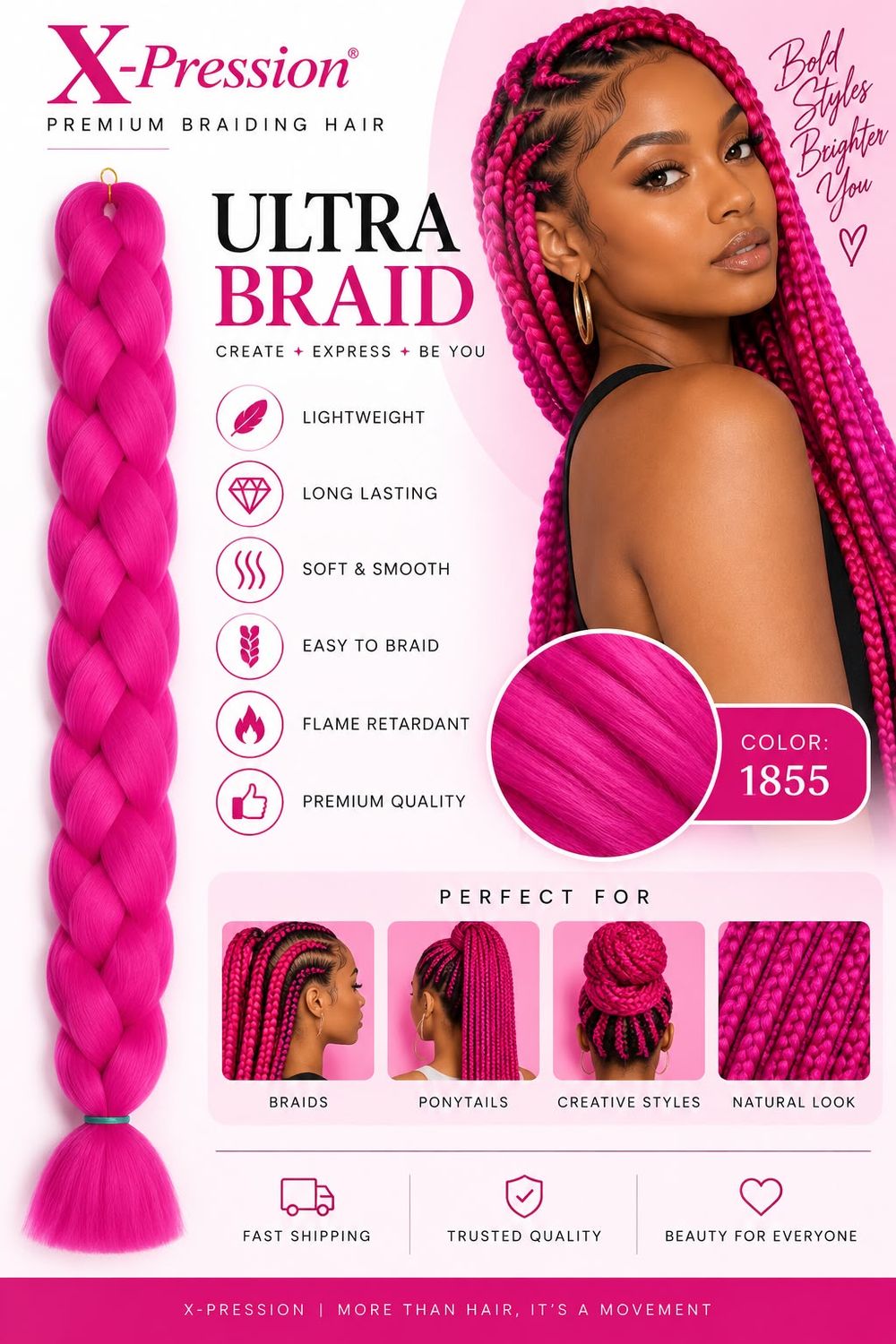 X-Pression Premium Ultra Braid - #1855
