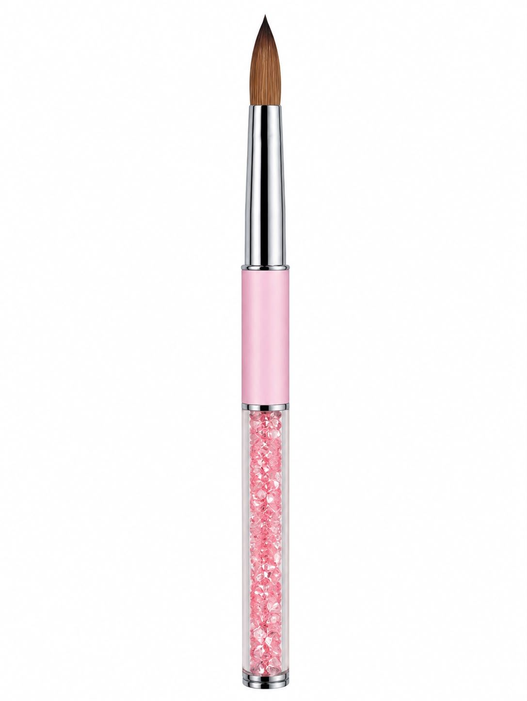 Acrylic Nail Brush - Pink Rhinestone #8