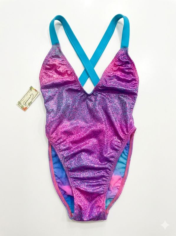 Swim Genesis - V Front Cross Back (Pink/Blue) Medium