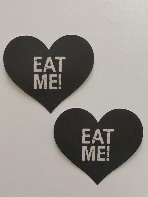 Nipple Pasties - Eat Me (Black)