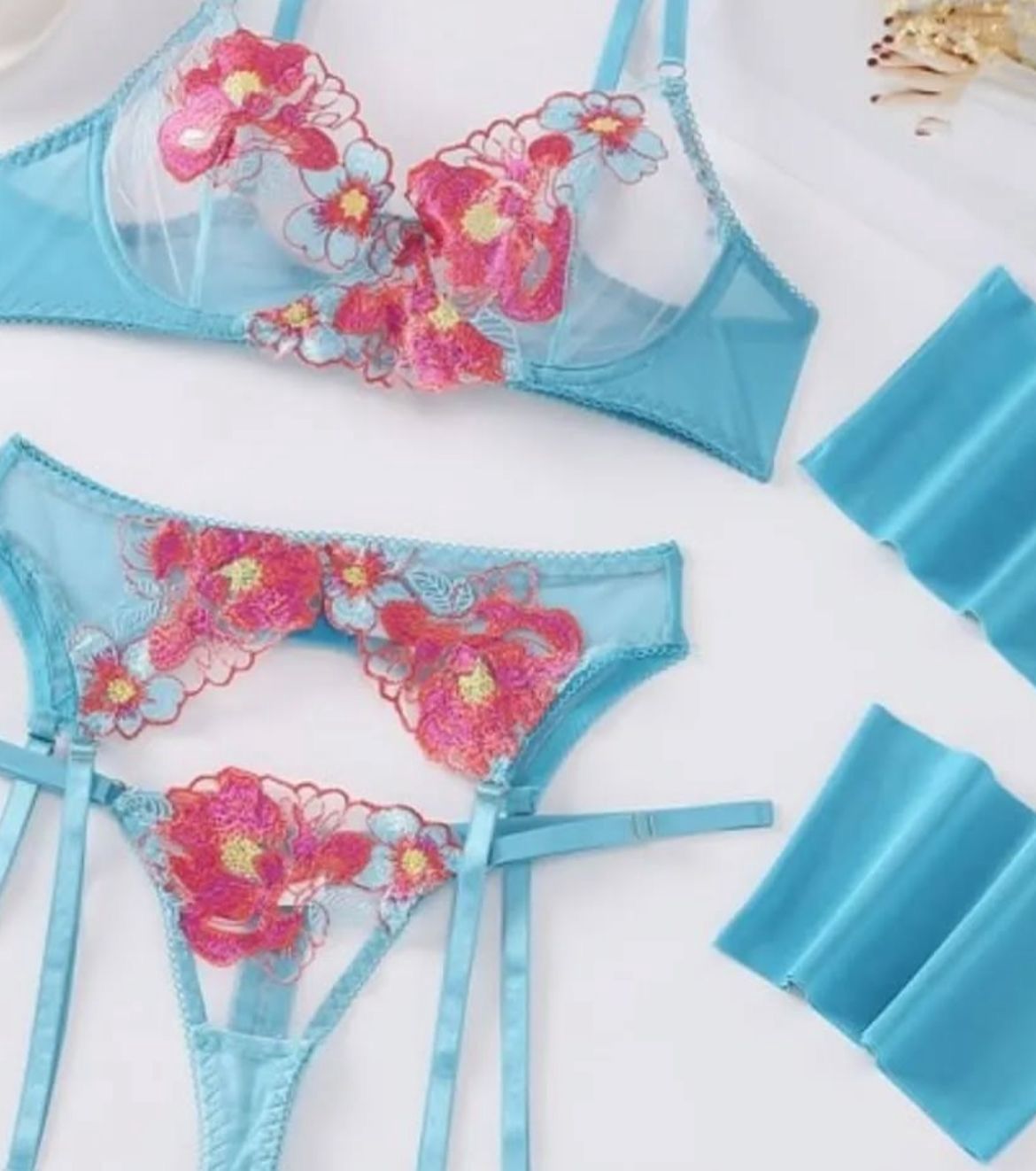 Sexy Bra Set - Light Blue