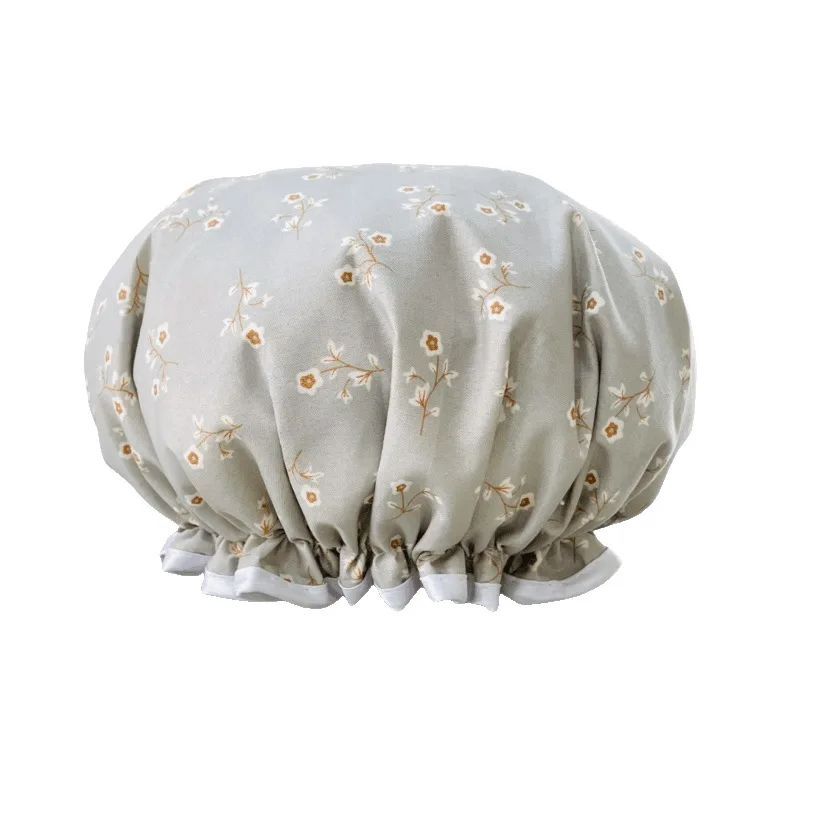 Shower Bonnet - Flower - Olive