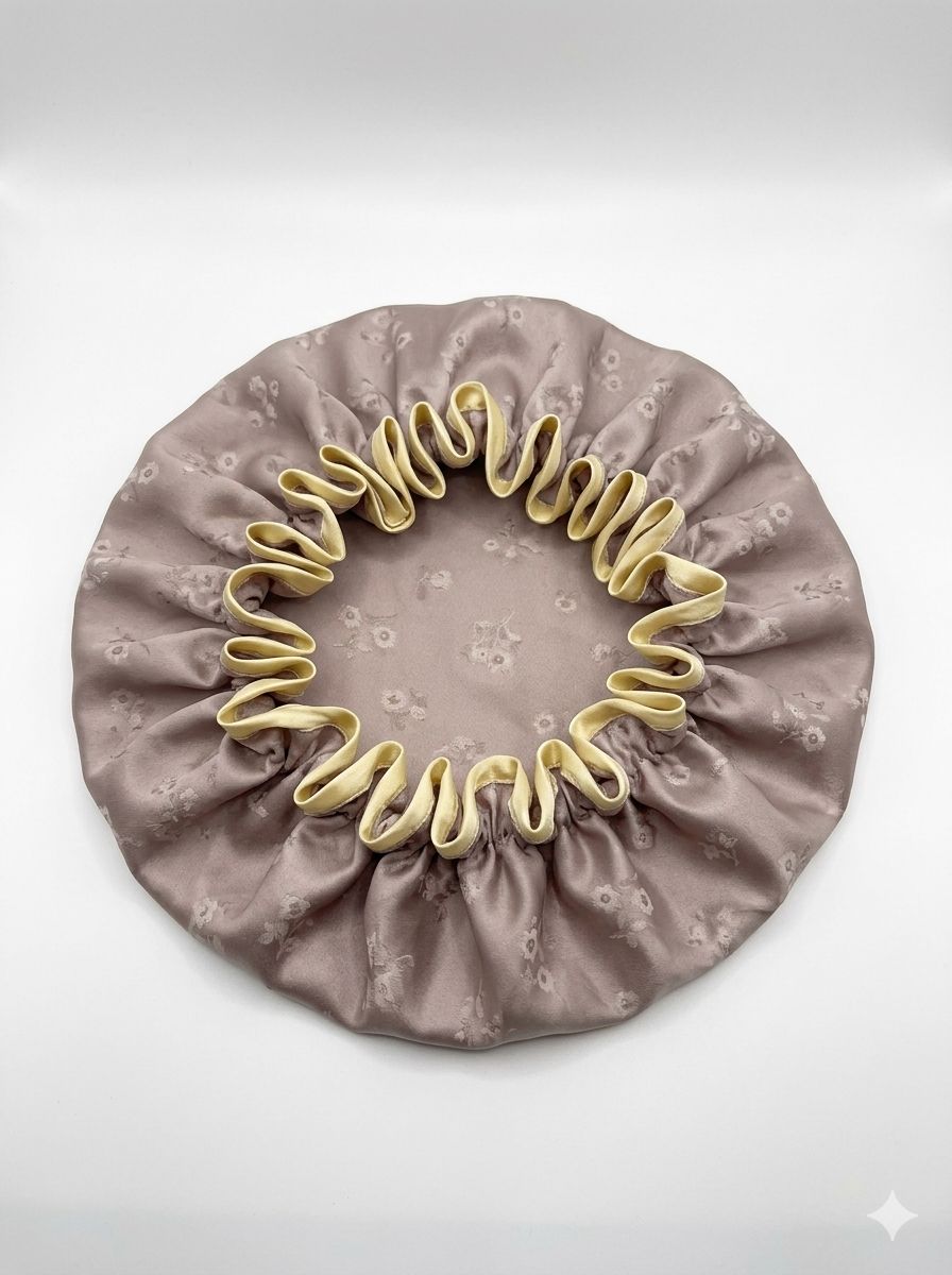 Shower Bonnet - Flower - Tan