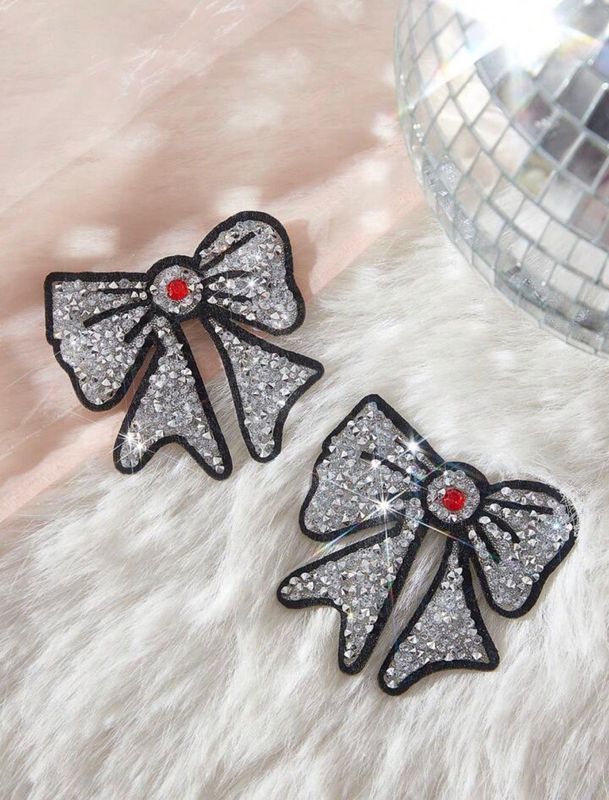 Nipple Pasties - Rhinestone Bowknot