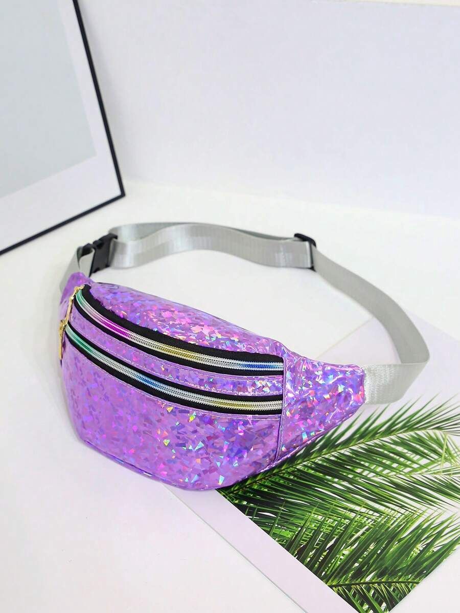Holographic Fanny Pack - Purple Chrome