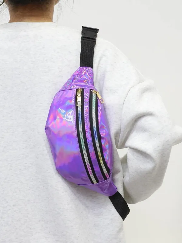 Holographic Fanny Pack - Purple Chrome