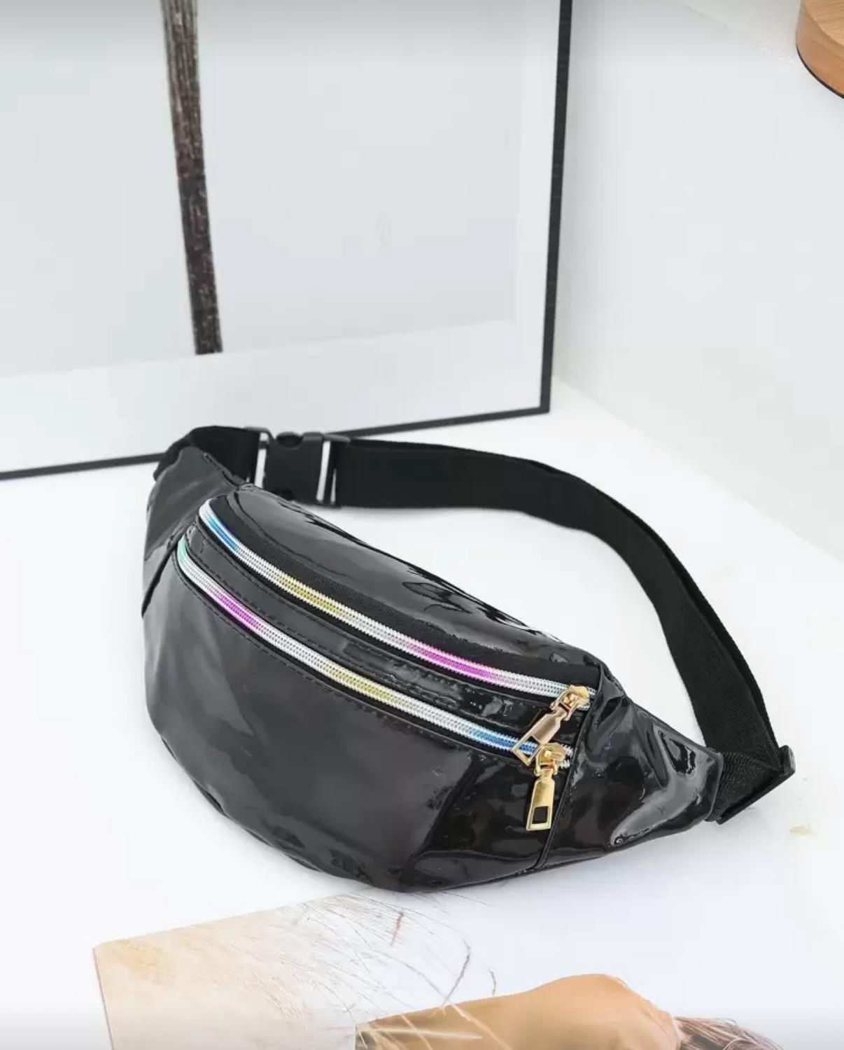 Holographic Fanny Pack - Black (Chrome)