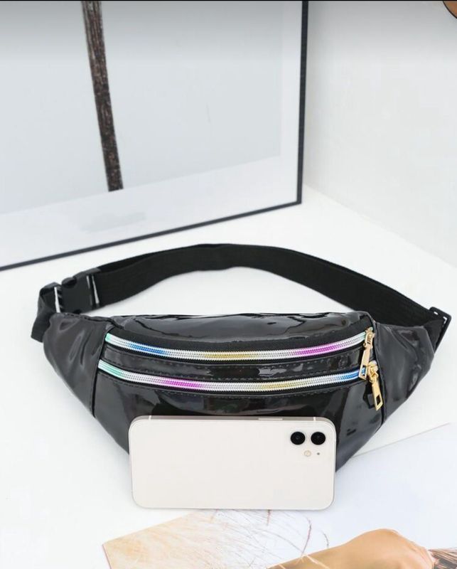 Holographic Fanny Pack - Black (Chrome)