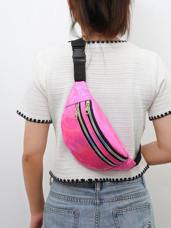 Holographic Fanny Pack - Pink Chrome