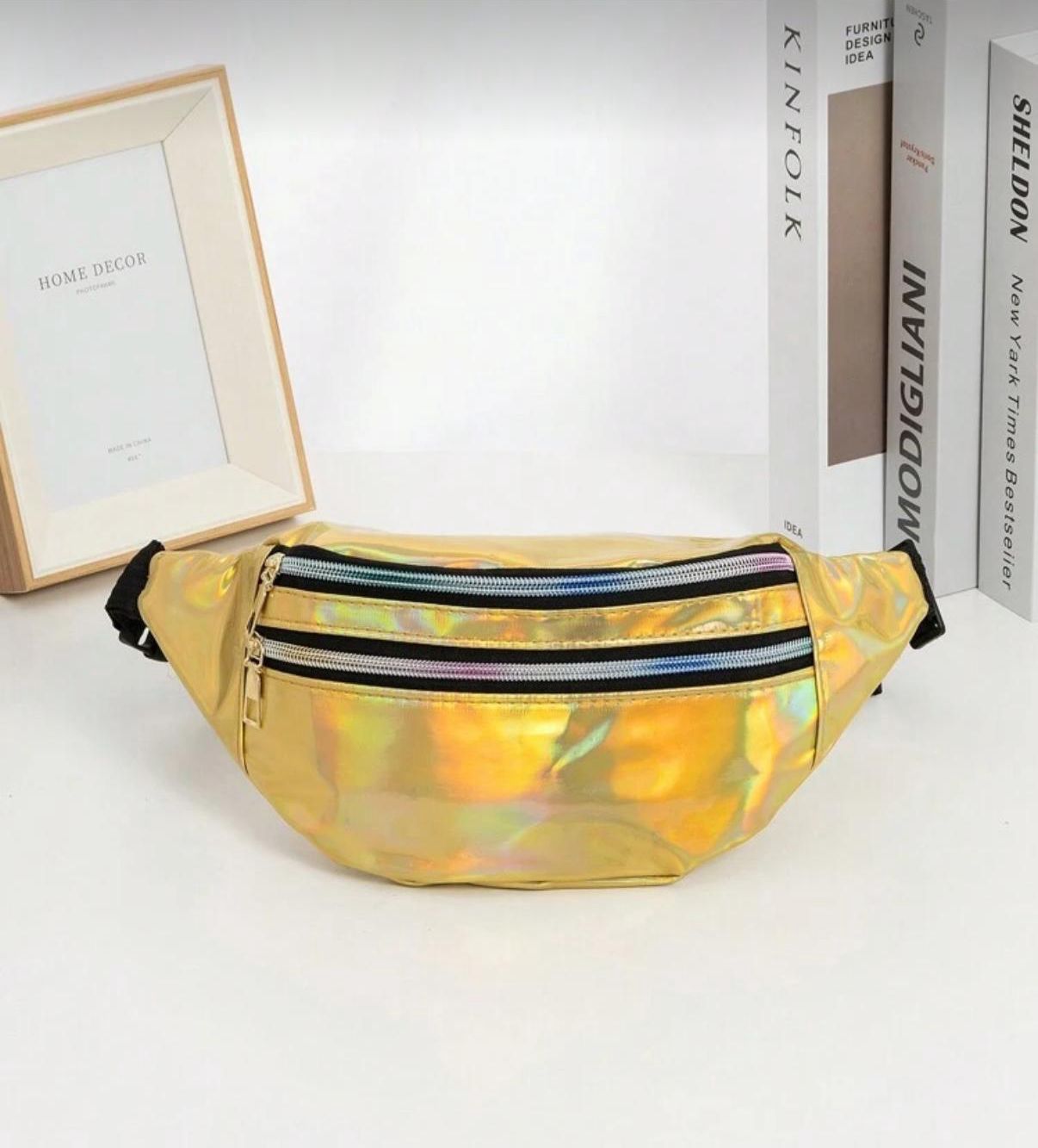 Holographic Fanny Pack - Gold Chrome