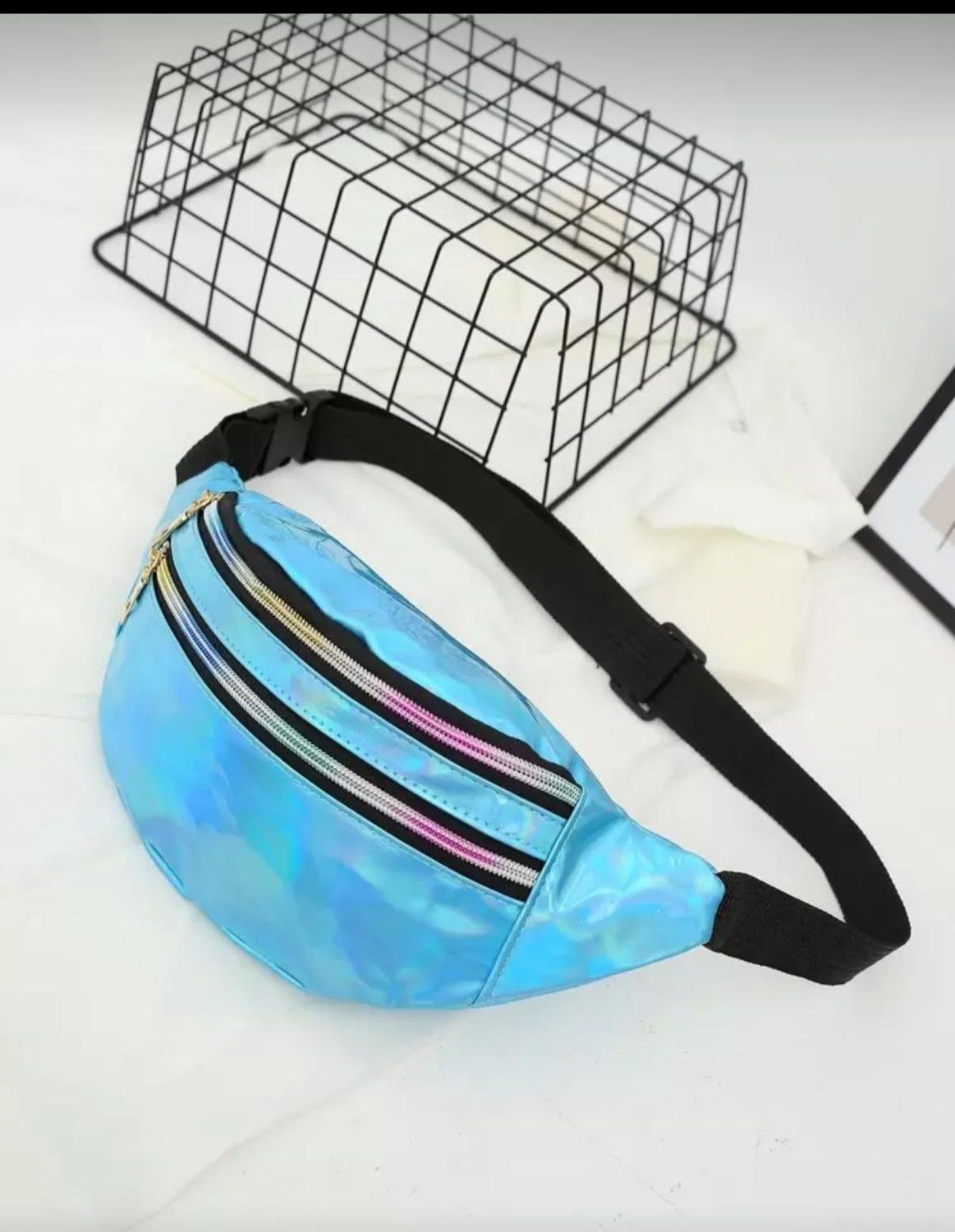 Holographic Fanny Pack - Blue (Chrome)