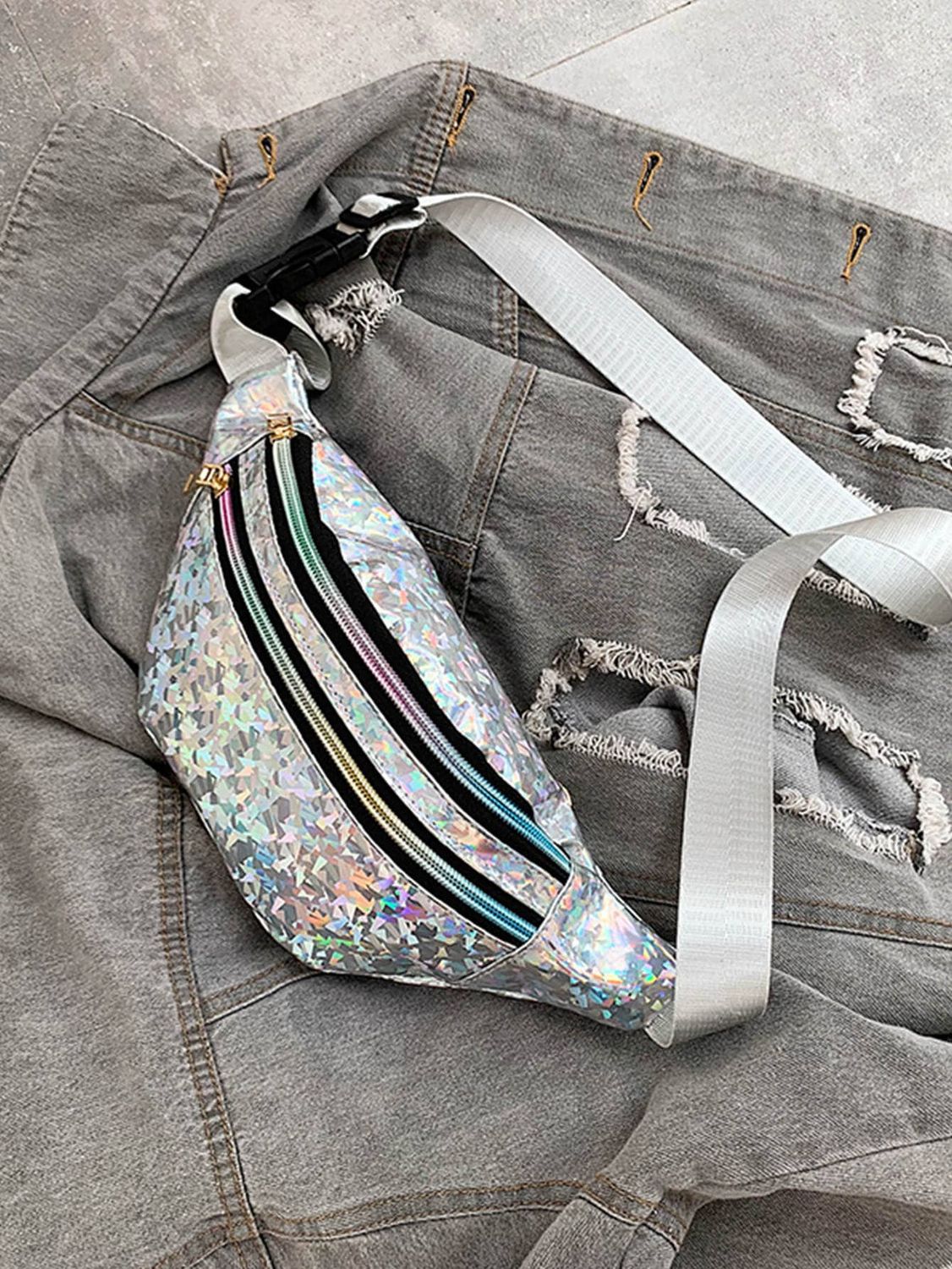 Holographic Fanny Pack - Iridescent Silver