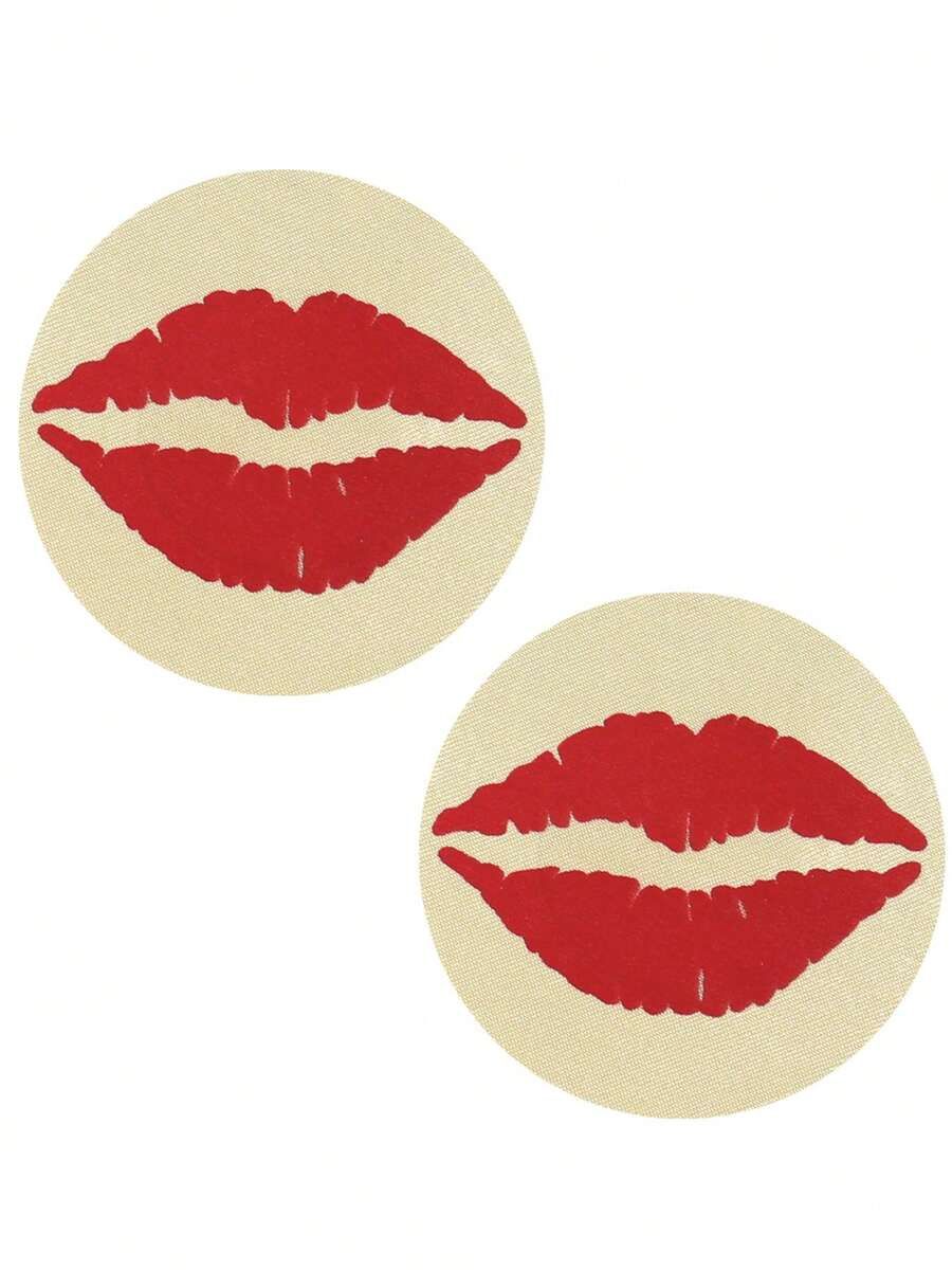 Nipple Pasties - Lips (Red &amp; White)