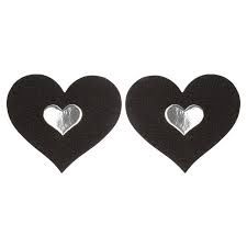 Nipple Pasties - Heart cut-out (Black)