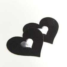 Nipple Pasties - Heart cut-out (Black)