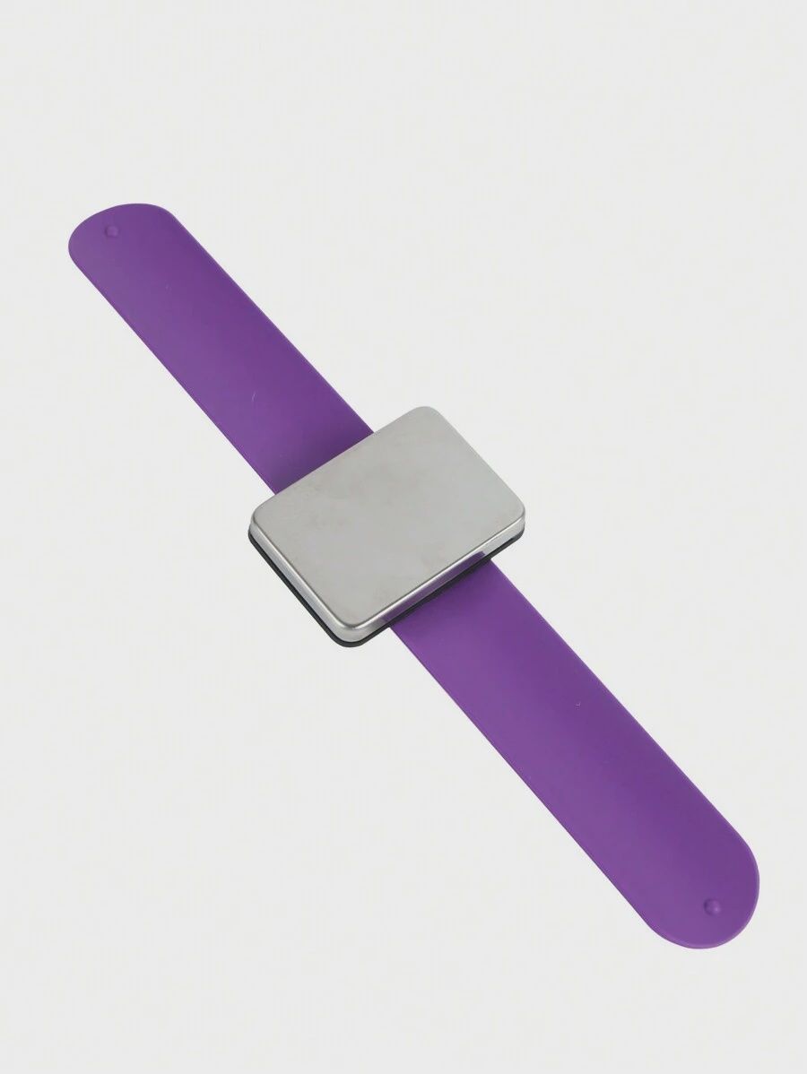 Magnetic Silicone Wrist Band - Purple (Rect.)