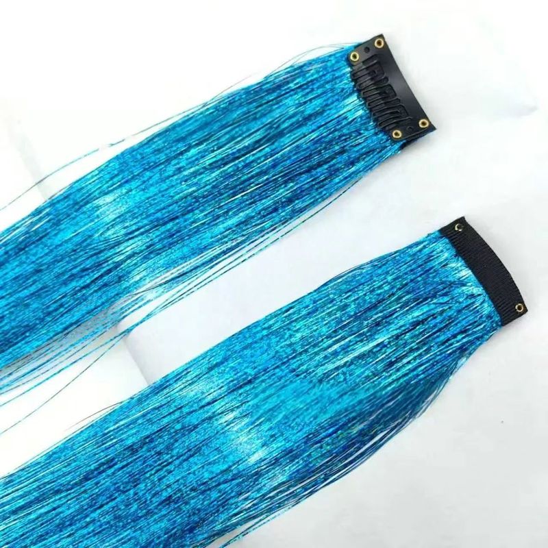 Glitter Clip Ins - 1” - Light Blue