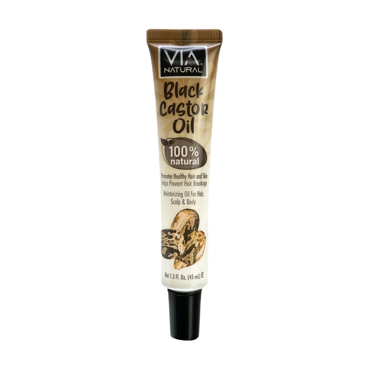 Vía Natural 100% Black Castor Oil 1.5oz Tube