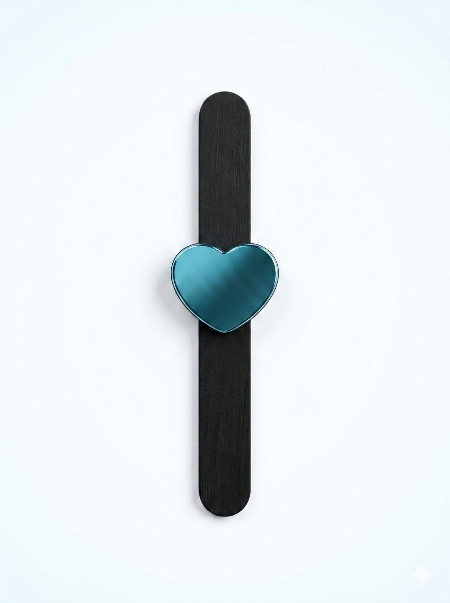 Magnetic Silicone Wrist Band - Black (Heart)