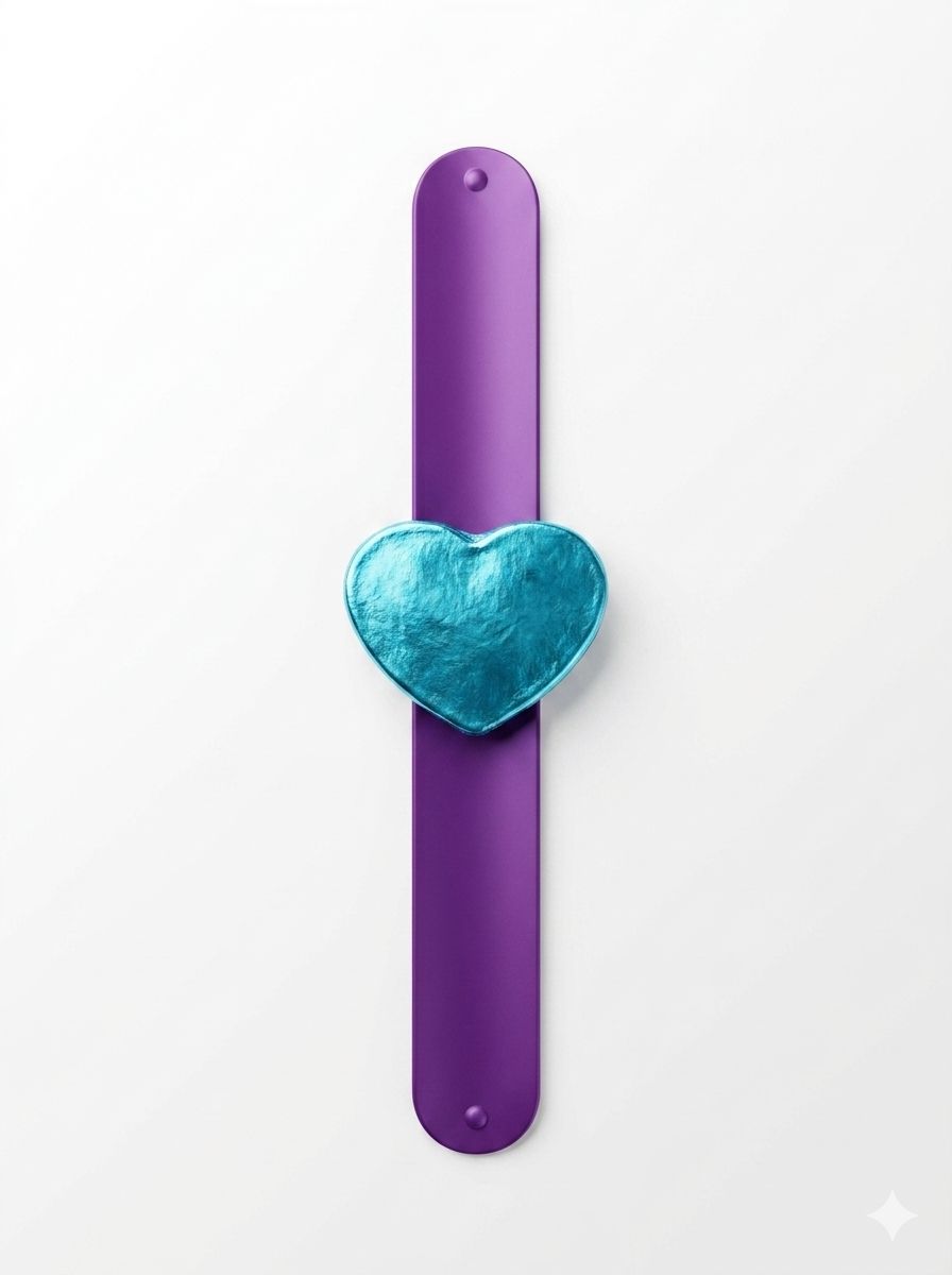 Magnetic Silicone Wrist Band - Purple (Heart)