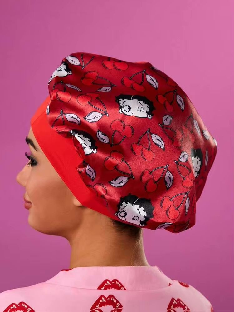Satin Bonnet - Betty Boop (Red w/Cherries)