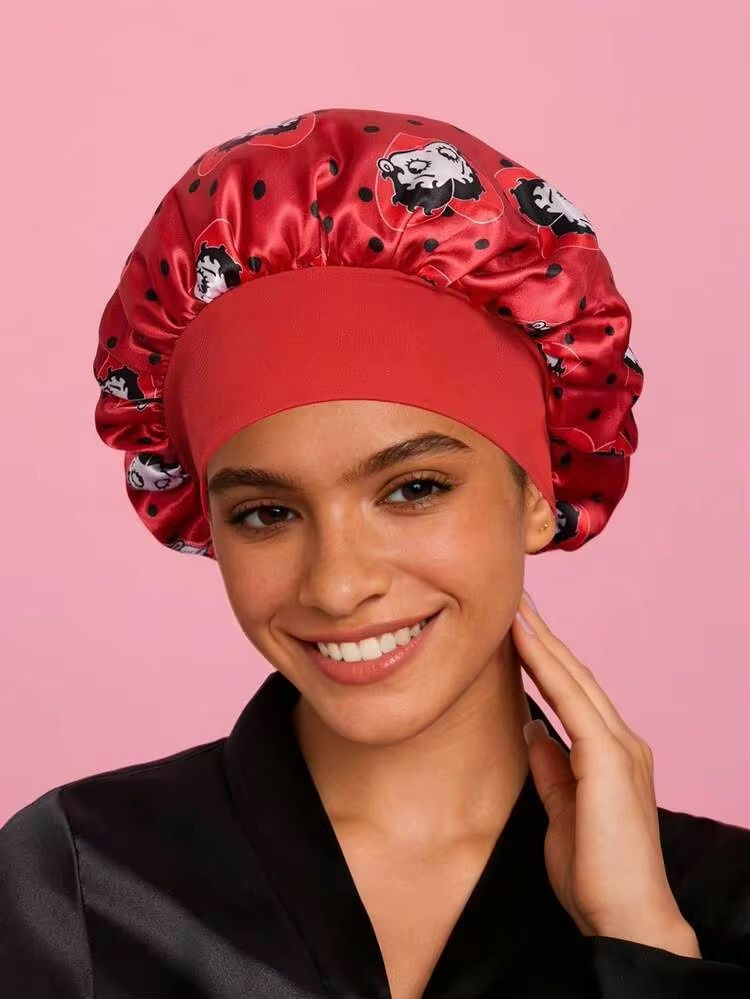 Satin Bonnet - Betty Boop (Red w/Polka Dots)