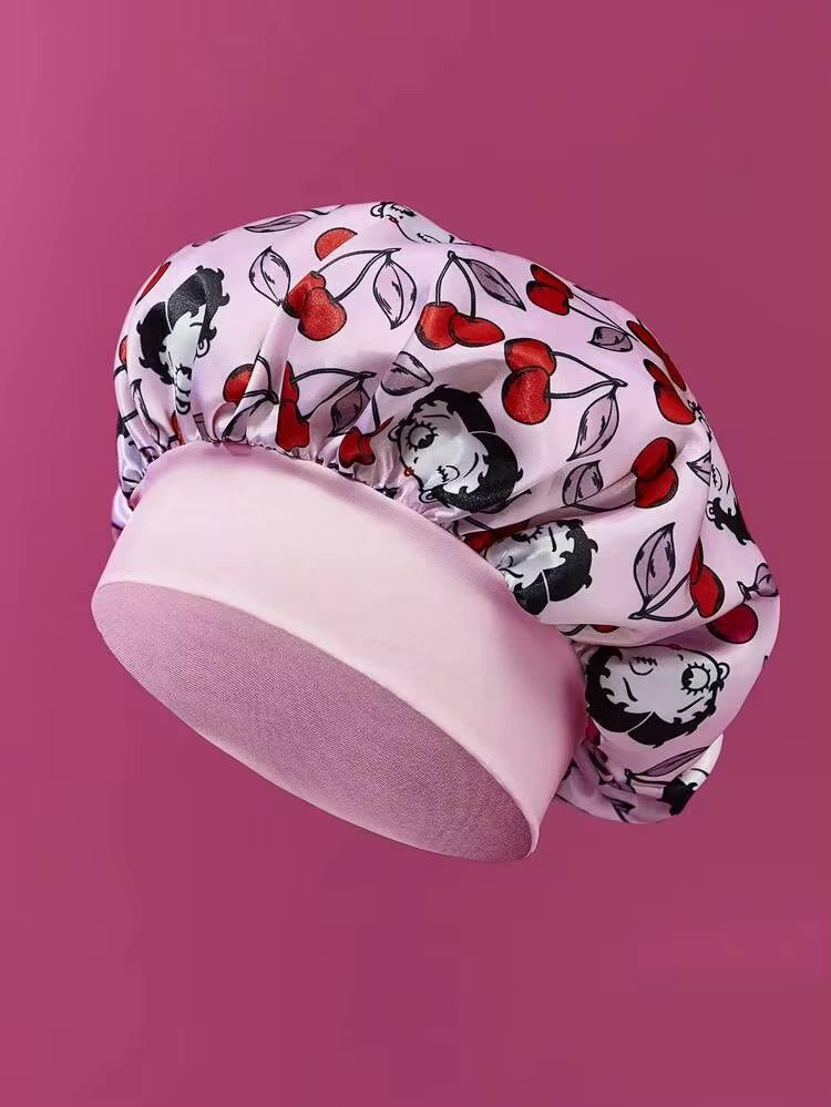 Satin Bonnet - Betty Boop (Pink w/Cherries)