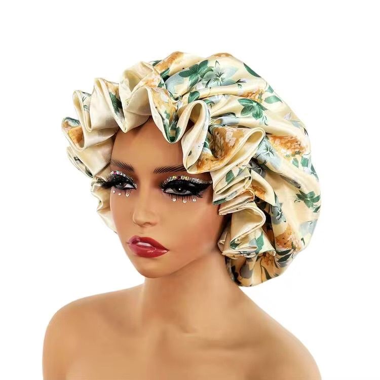 Satin Bonnet Double Lined - Dandelion (Green &amp; Yellow)