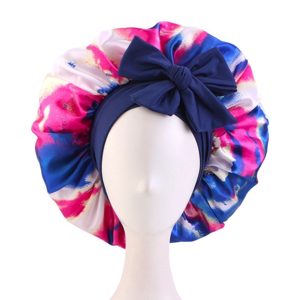 Satin Bonnet w/ Tie Front - Blue/Pink/Yellow/White