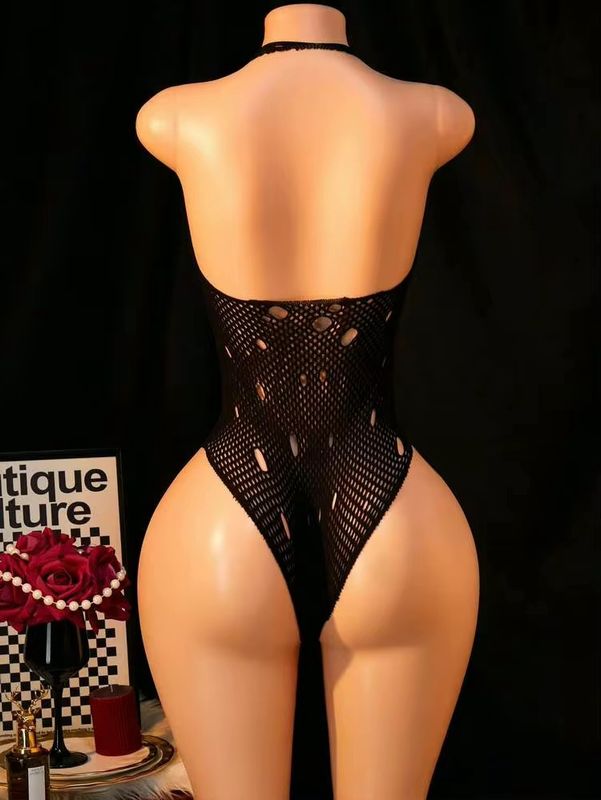 Women’s Sexy Fishnet Body Suit - Black (OS)